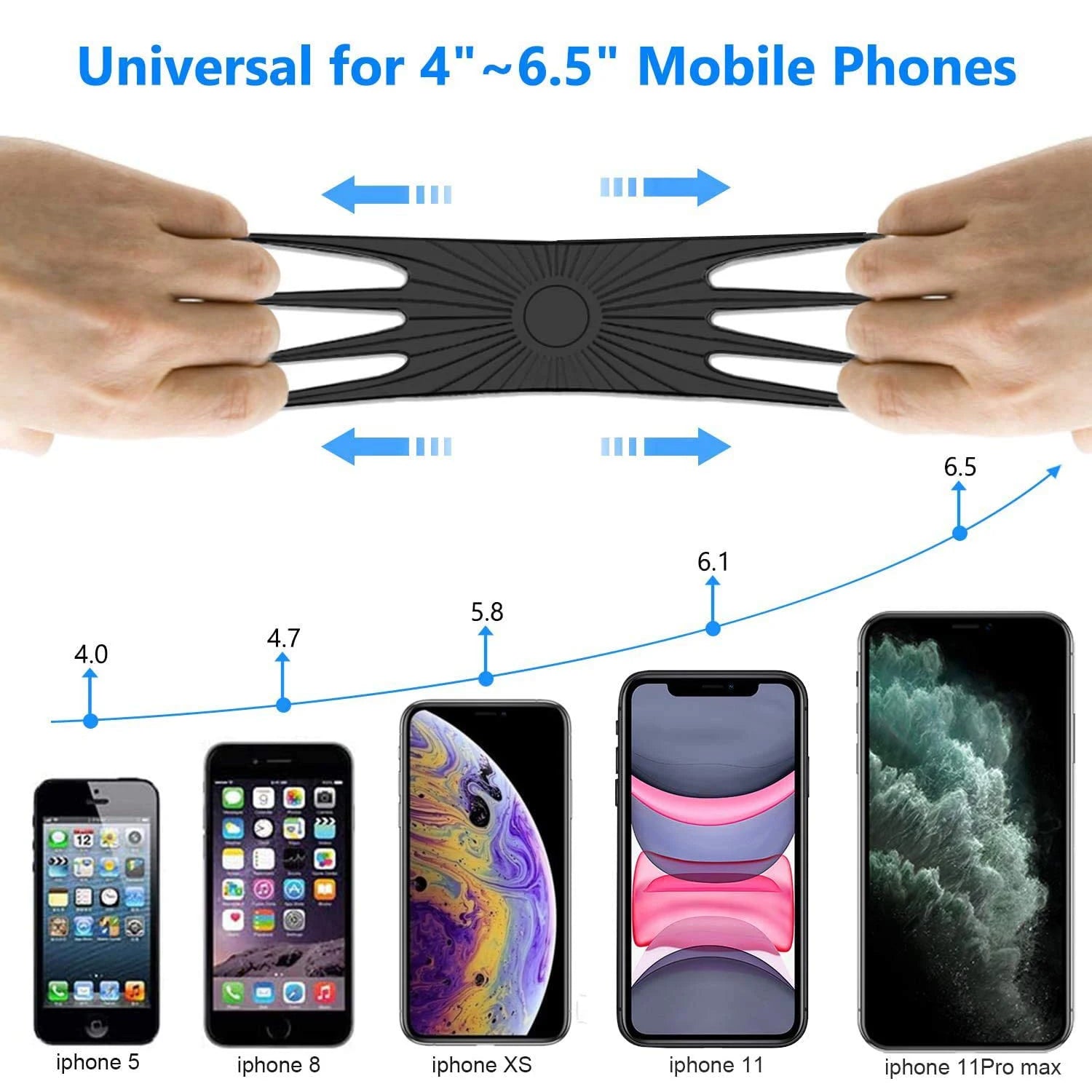 Silicone Bicycle Phone Holder Universal Bike Motorcycle Mobile Phone Stand Handlebar Clip Bracket for 4 to 6.5 inch Cell Phone