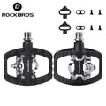 ROCKBROS 2-in-1 Anti-slip Bicycle Lock Pedal Nylon MTB Bike Pedals with Flat Cleat Platform Shimano SPD Compatible Cycling Pedal