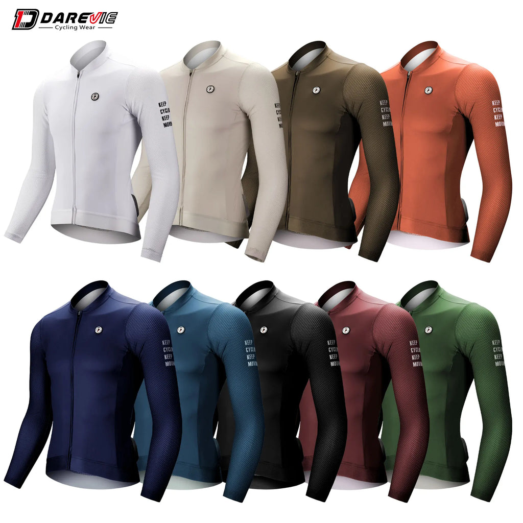 DAREVIE Cycling Jersey Long Sleeve Pro Aero Small Size 3D Bubble Mesh Cycling Jersey Men Women Breathable Man Cycling Maillot