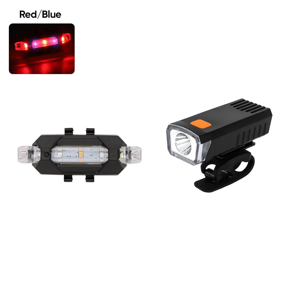 Bike Front Rear Light Set Bicycle Headlight Taillight MTB Road Bike Front Rear Lamp Set Cycling Flashlight Bicycle Accessories