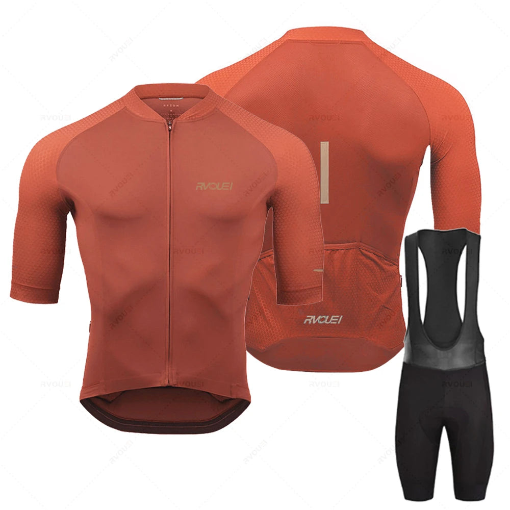 2027 Rvouei Pro Team Bicycle Clothing Men New Road Bike Wear Racing Clothes Breathable Cycling Jersey Set Ropa Ciclismo Maillot