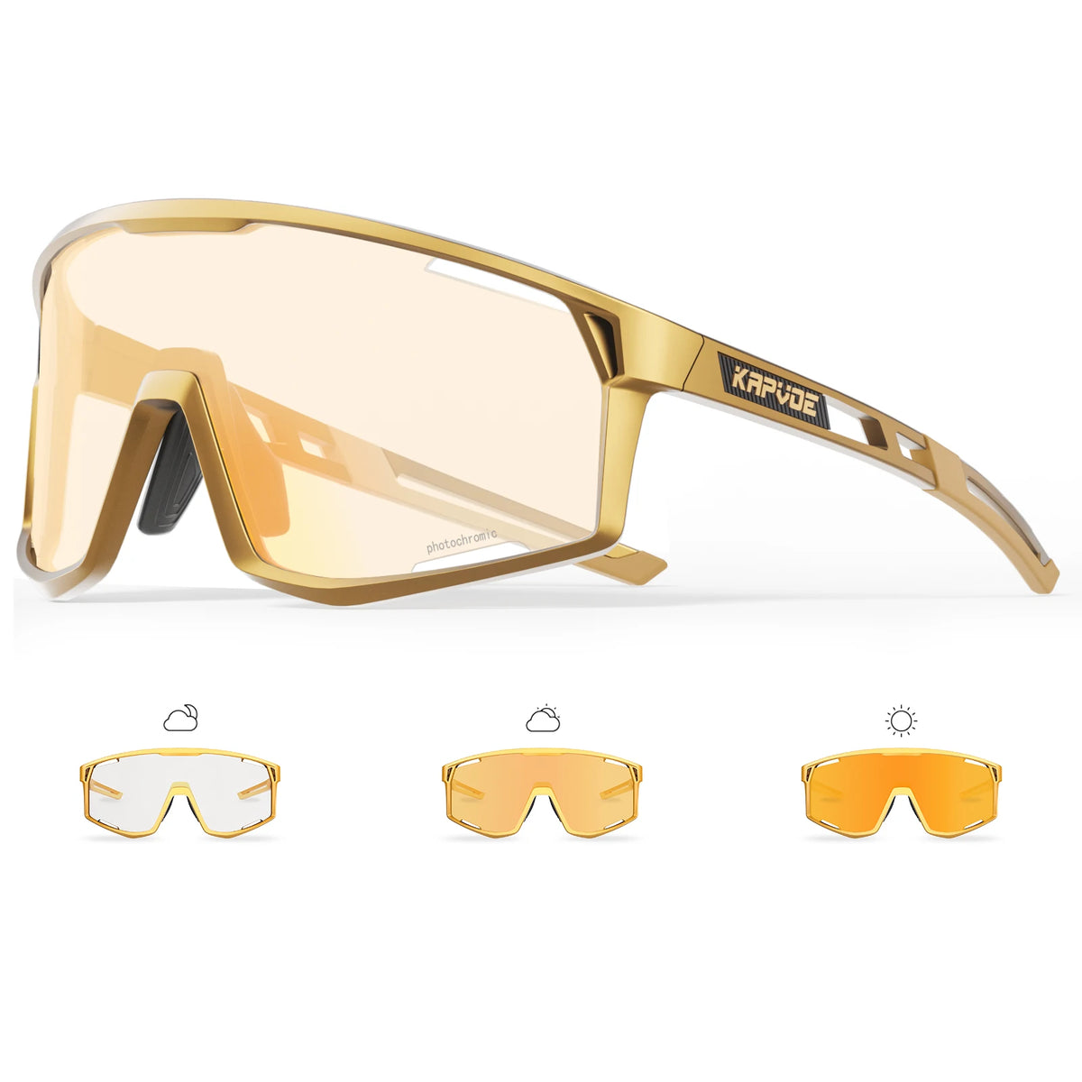 Kapvoe New Outdoor Photochromic Cycling Sunglasses Men Women MTB Glasses UV400 Bicycle Eyewear Sports Hiking Road Bike Goggles