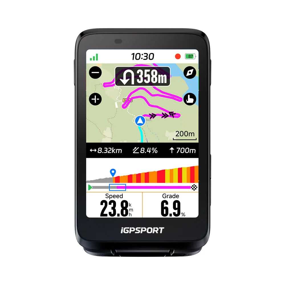 iGPSPORT Bicycle GPS Computer BiNavi Touchscreen Map Navigation 35 Hours Battery Life  IPX7 Waterproof Route Planning
