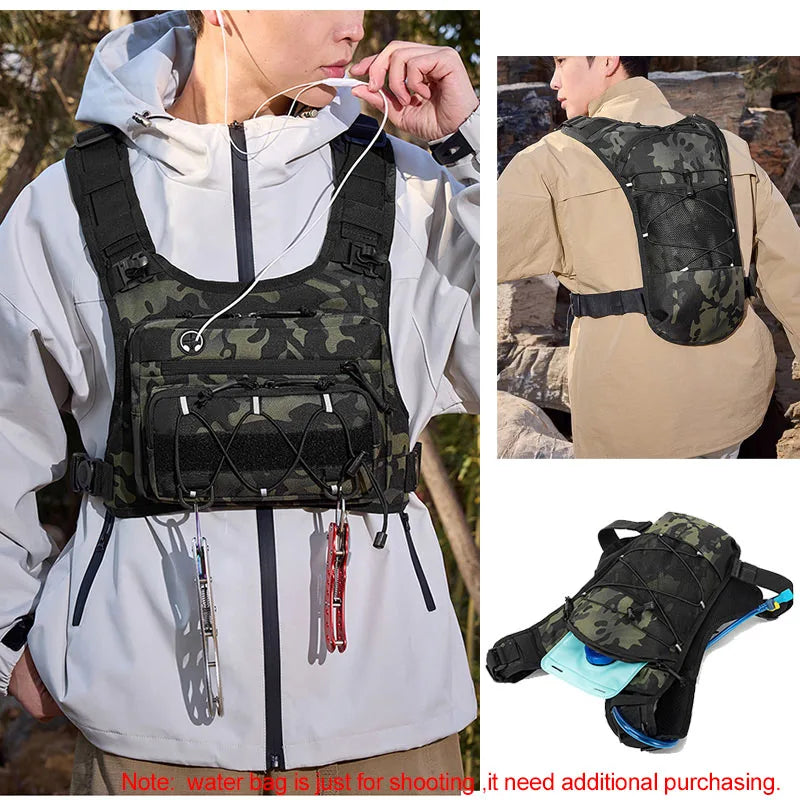 Running Chest Pack Hydration Vest For Cycling Hiking Bicycle Race Marathon Bag Men Women Sports Tactical Pouch Camping Backpack