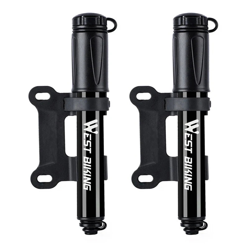 WEST BIKING Mini Bike Pump 100PSI Schrader Presta Valve MTB Road Cycling Pump Aluminum Alloy Bicycle Hand Air Pump Tire Inflator