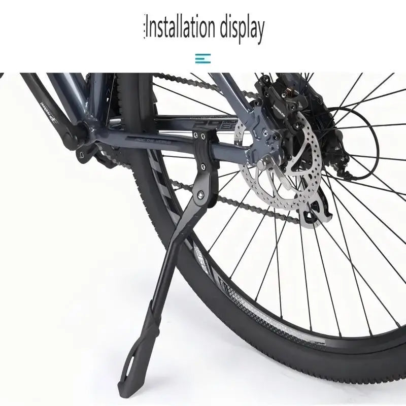 Adjustable Bike Kickstand Aluminum Alloy Side Stand for MTB Folding Electric Bike Snow Vehicles 24-29 Inch Universal Fit
