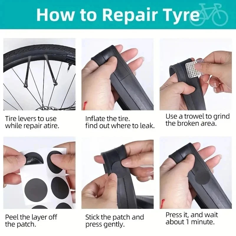 Bicycle Repair Tools Kit Portable Bike Multi Tool Set with Air Pump Tire Patch Kit for Mountain Road Bicycle