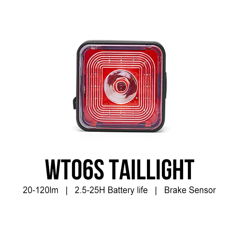 Bicycle Smart Brake Sensing Light Front Rear Sets IP66 Waterproof MTB Road Bike Taillight USB Night Cycling Safety Lamp 120LM