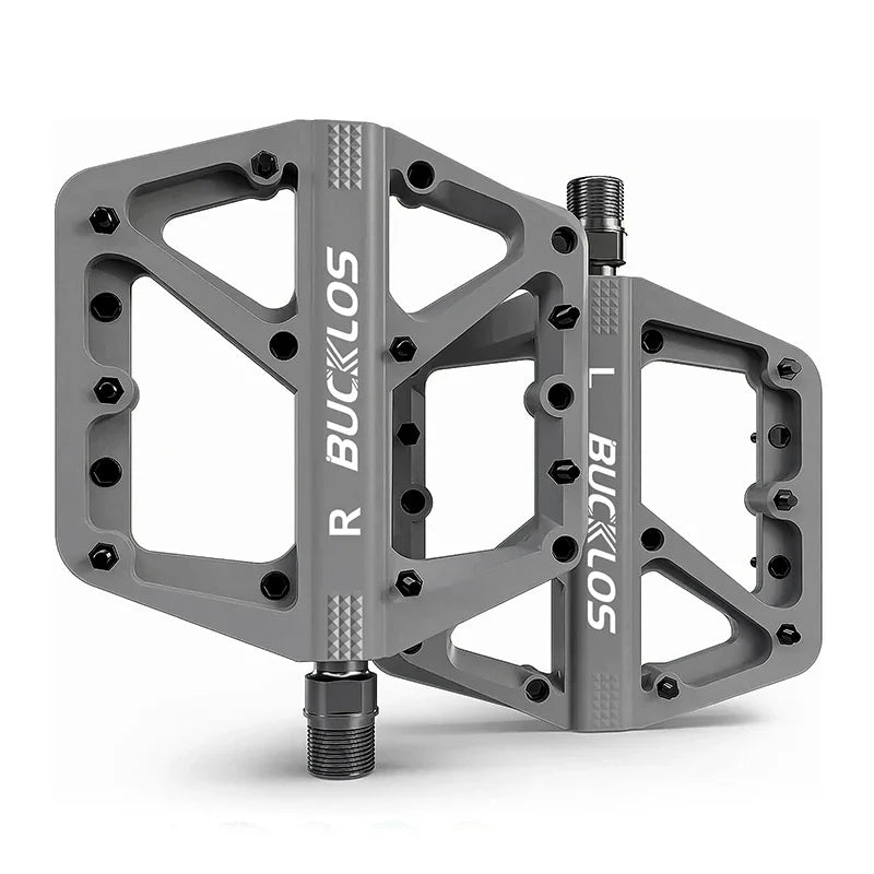 BUCKLOS Bike Pedal Ultralight Pedal Platform for Road Mountain Bike Anti-slip Nylon Sealed Bearings Flat Pedals MTB Bicycle Part