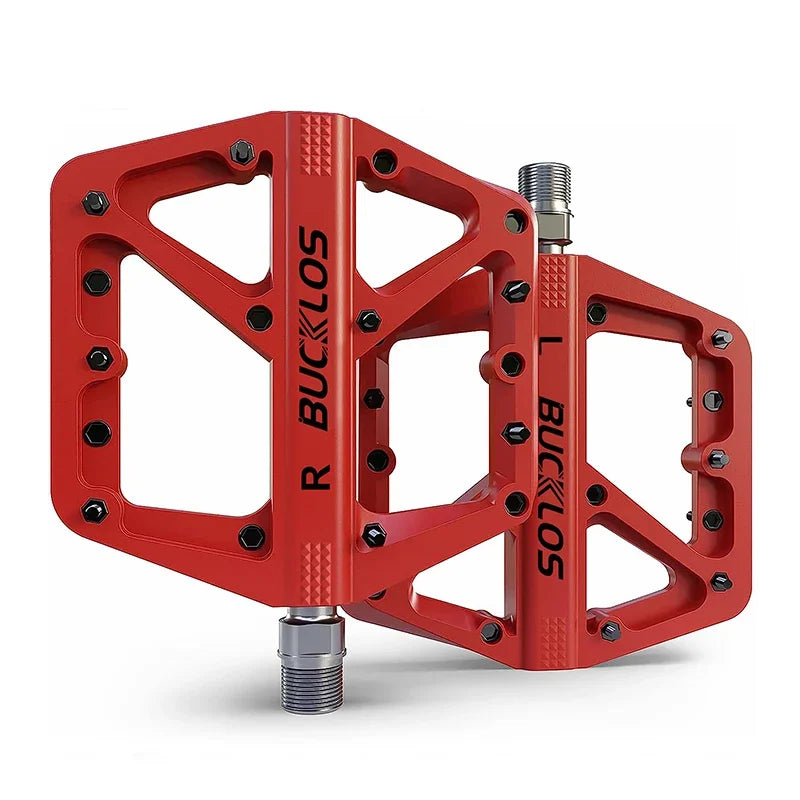 BUCKLOS Bike Pedal Ultralight Pedal Platform for Road Mountain Bike Anti-slip Nylon Sealed Bearings Flat Pedals MTB Bicycle Part