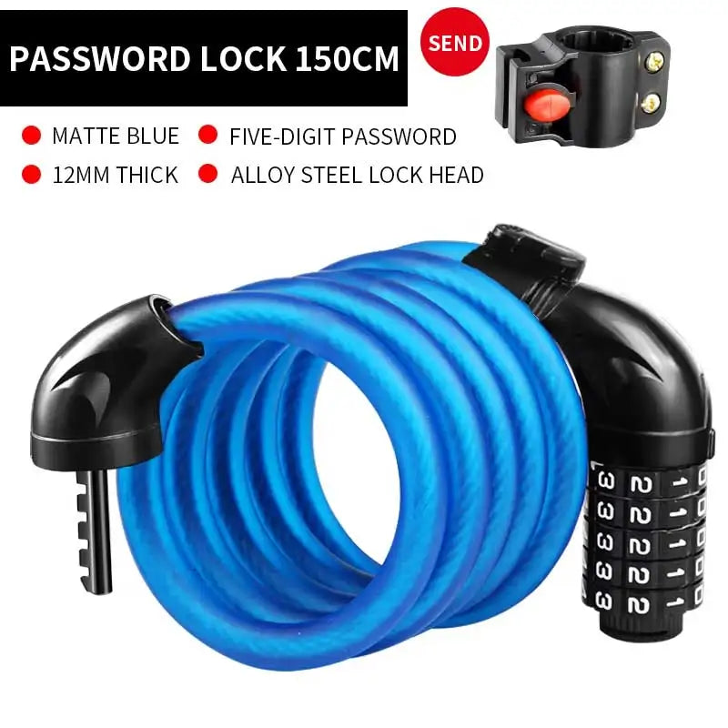 TOSUOD Bicycle Cable Lock MTB Road Bicycle Anti-Theft Four or Five Digit Password Scooter Motorcycle Accessories Bicycle Lock
