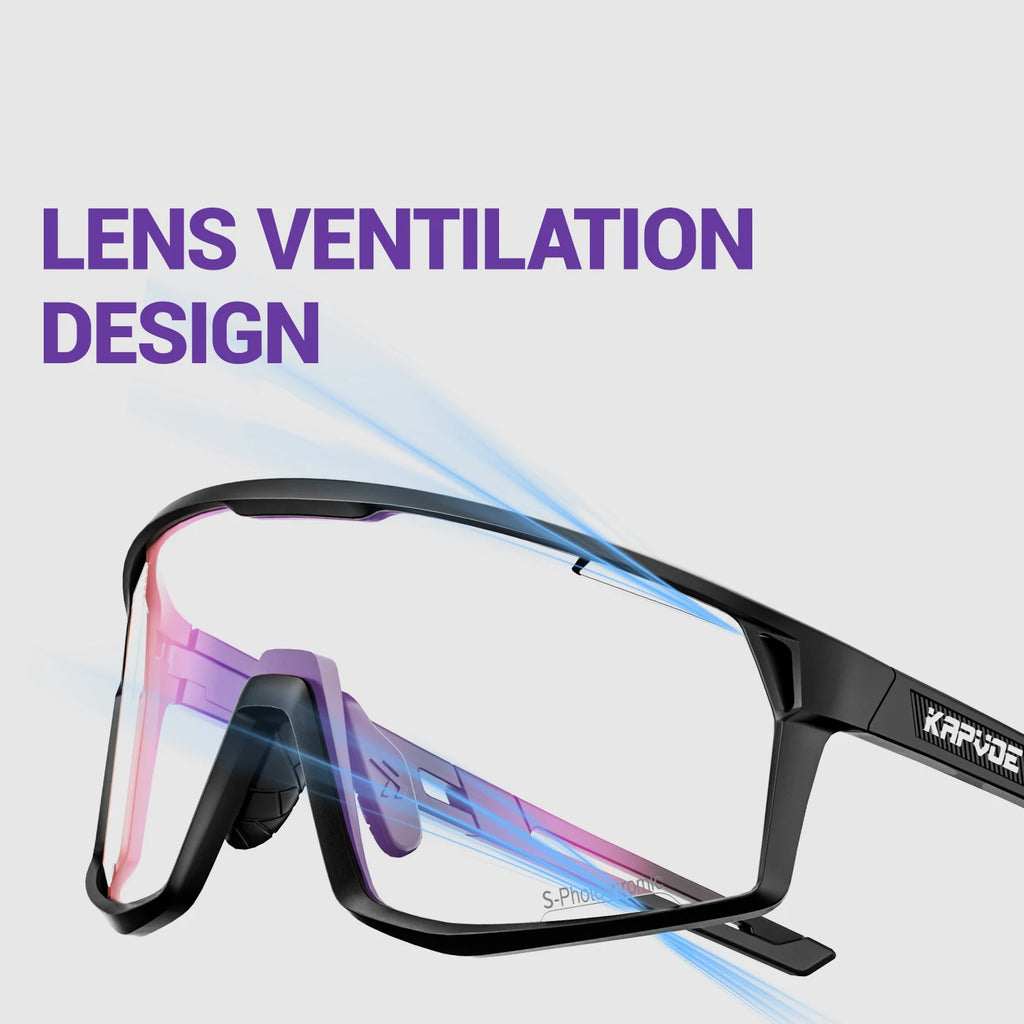 Kapvoe New Outdoor Photochromic Cycling Sunglasses Men Women MTB Glasses UV400 Bicycle Eyewear Sports Hiking Road Bike Goggles