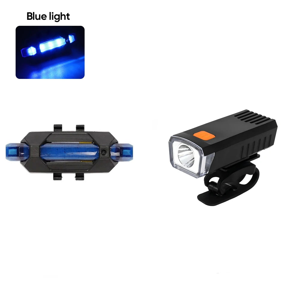Bike Front Rear Light Set Bicycle Headlight Taillight MTB Road Bike Front Rear Lamp Set Cycling Flashlight Bicycle Accessories
