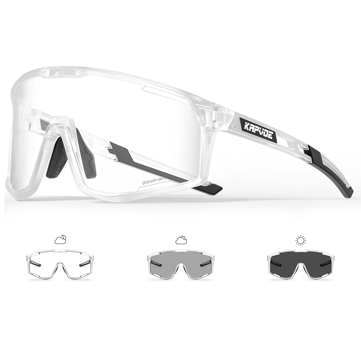 Kapvoe New Outdoor Photochromic Cycling Sunglasses Men Women MTB Glasses UV400 Bicycle Eyewear Sports Hiking Road Bike Goggles