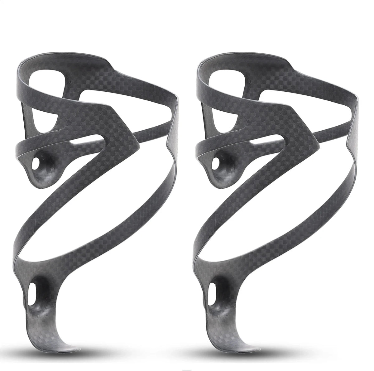 HUALONG 3K Carbon Fiber Bicycle Water Bottle Cage Road MTB Gravel Bike Water Bottle Holder Cages, Matte Black, Weight (16±2g)