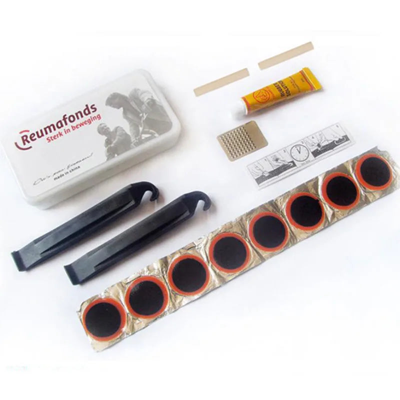 Bicycle Flat Tire Repair Kit Tool Set 48pcs Portable Rubber Fetal Repair Tools bike Inner Tube Puncture Patch Repair Tools