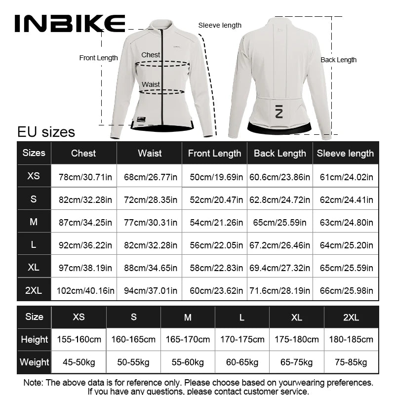 INBIKE Winter Fleece Women's Cycling Jersey Thermal MTB Biking Colthing Road Bike Jacket Windproof Bicycle Tops with 3 Pockets