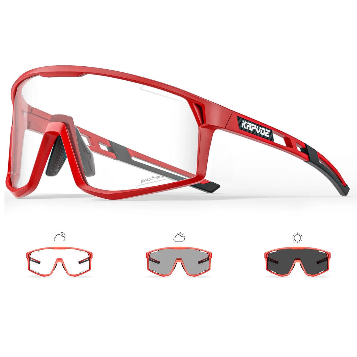 Kapvoe New Outdoor Photochromic Cycling Sunglasses Men Women MTB Glasses UV400 Bicycle Eyewear Sports Hiking Road Bike Goggles