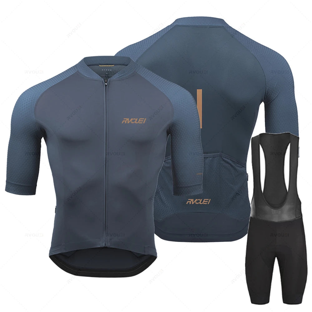 2027 Rvouei Pro Team Bicycle Clothing Men New Road Bike Wear Racing Clothes Breathable Cycling Jersey Set Ropa Ciclismo Maillot