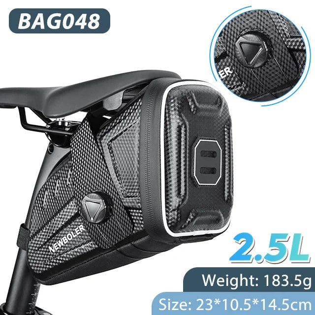 NEWBOLER Bike Saddlebags MTB Road Waterproof Bicycle Saddle Bag Reflective Striped Bicycle Tool Bag MTB Bike Bag Accessories