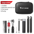 WEST BIKING Multifunctional Toolkit Portable Repair Tool Bag Ratchet Wrench Kit Tire Lever Mini Pump Tools Set Bike Accessories