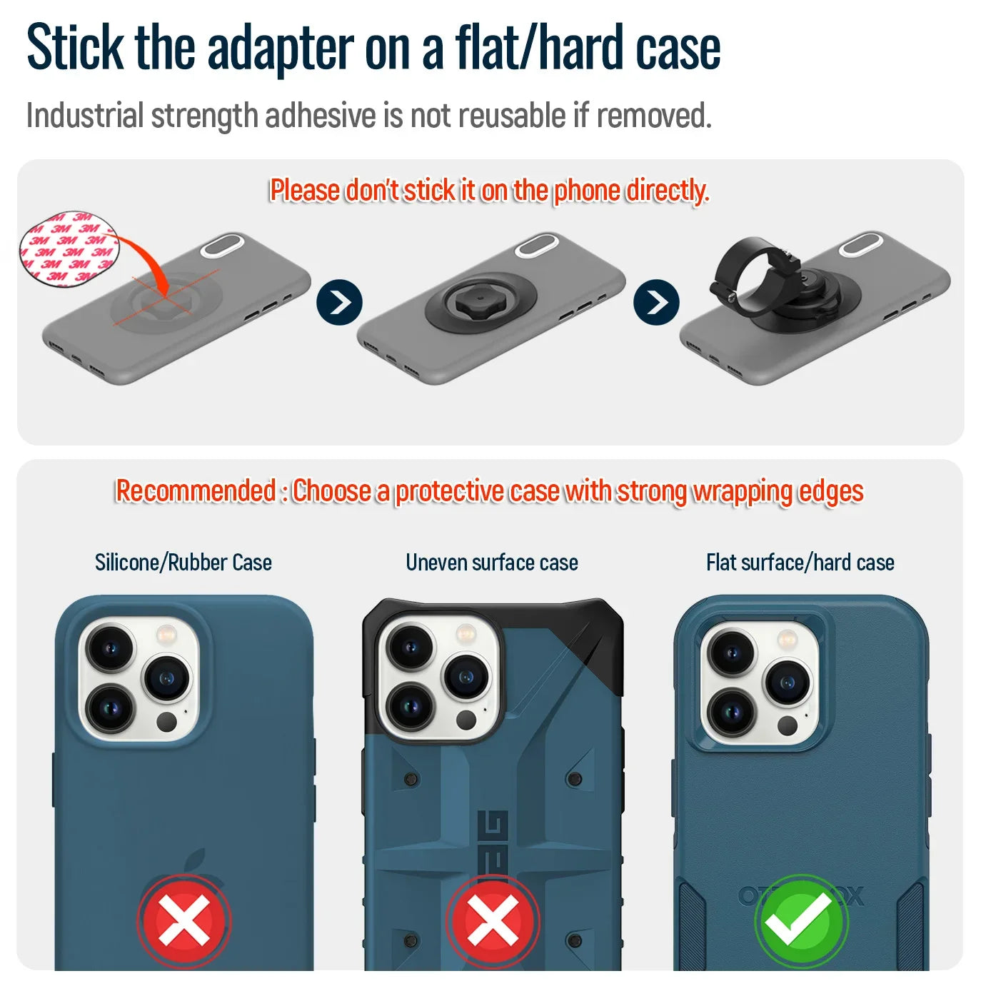 Bike Phone Holder,Motorcycle/Mountain Bike/Road Bicycle/MTB/Scooter/Electric Universal Handlebar Mount,Quick Attach/Lock/Release