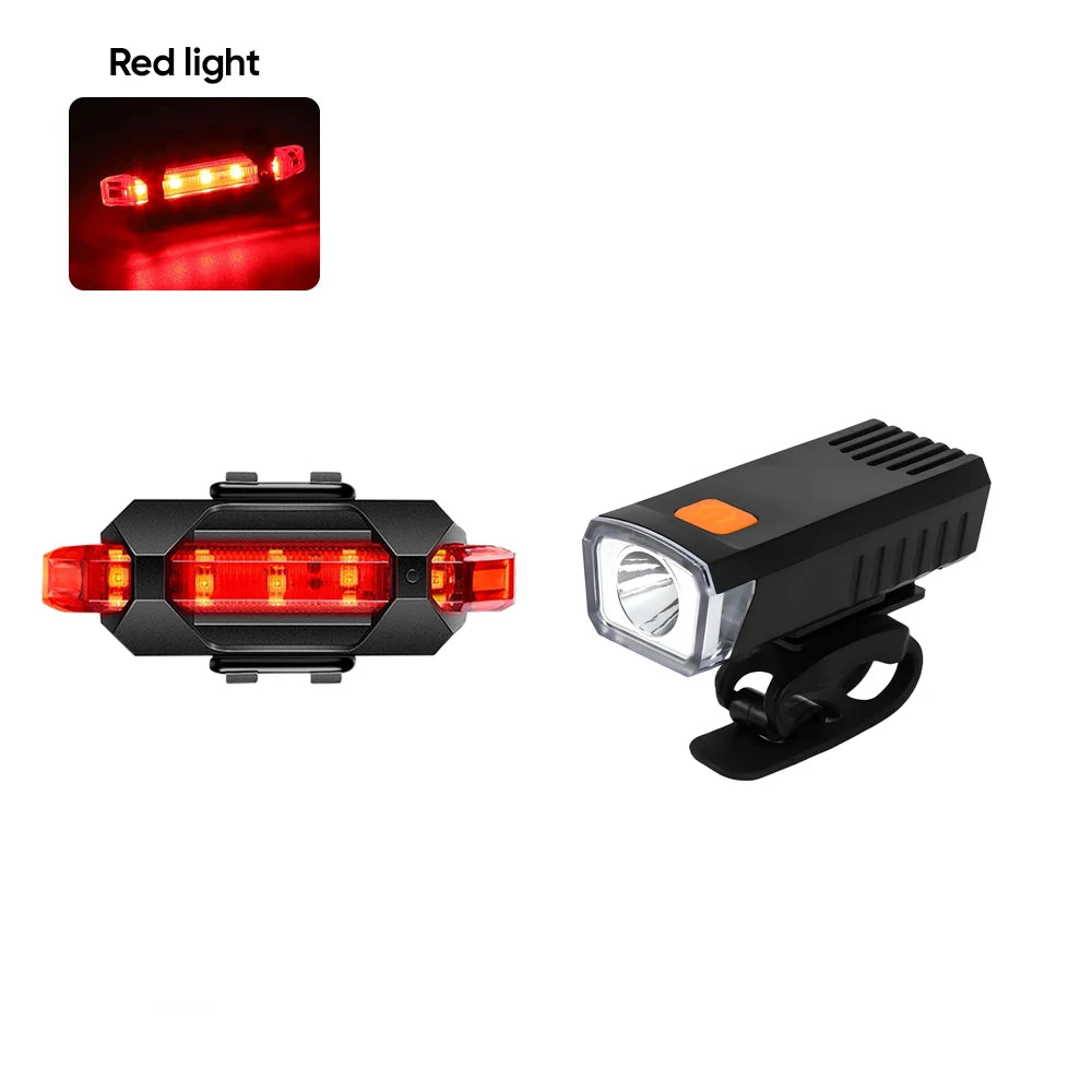 Bike Front Rear Light Set Bicycle Headlight Taillight MTB Road Bike Front Rear Lamp Set Cycling Flashlight Bicycle Accessories