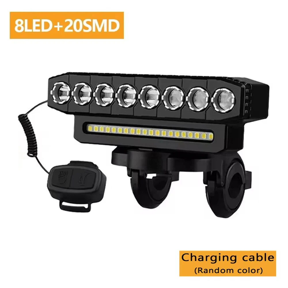 5/8 LED Bicycle Front Light USB Rechargeable 130dB Cycling Bike Horn Easy to Install 6 Modes Bicycle Bell Light