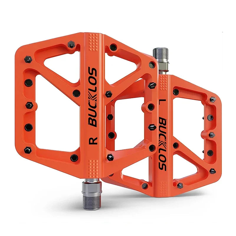 BUCKLOS Bike Pedal Ultralight Pedal Platform for Road Mountain Bike Anti-slip Nylon Sealed Bearings Flat Pedals MTB Bicycle Part