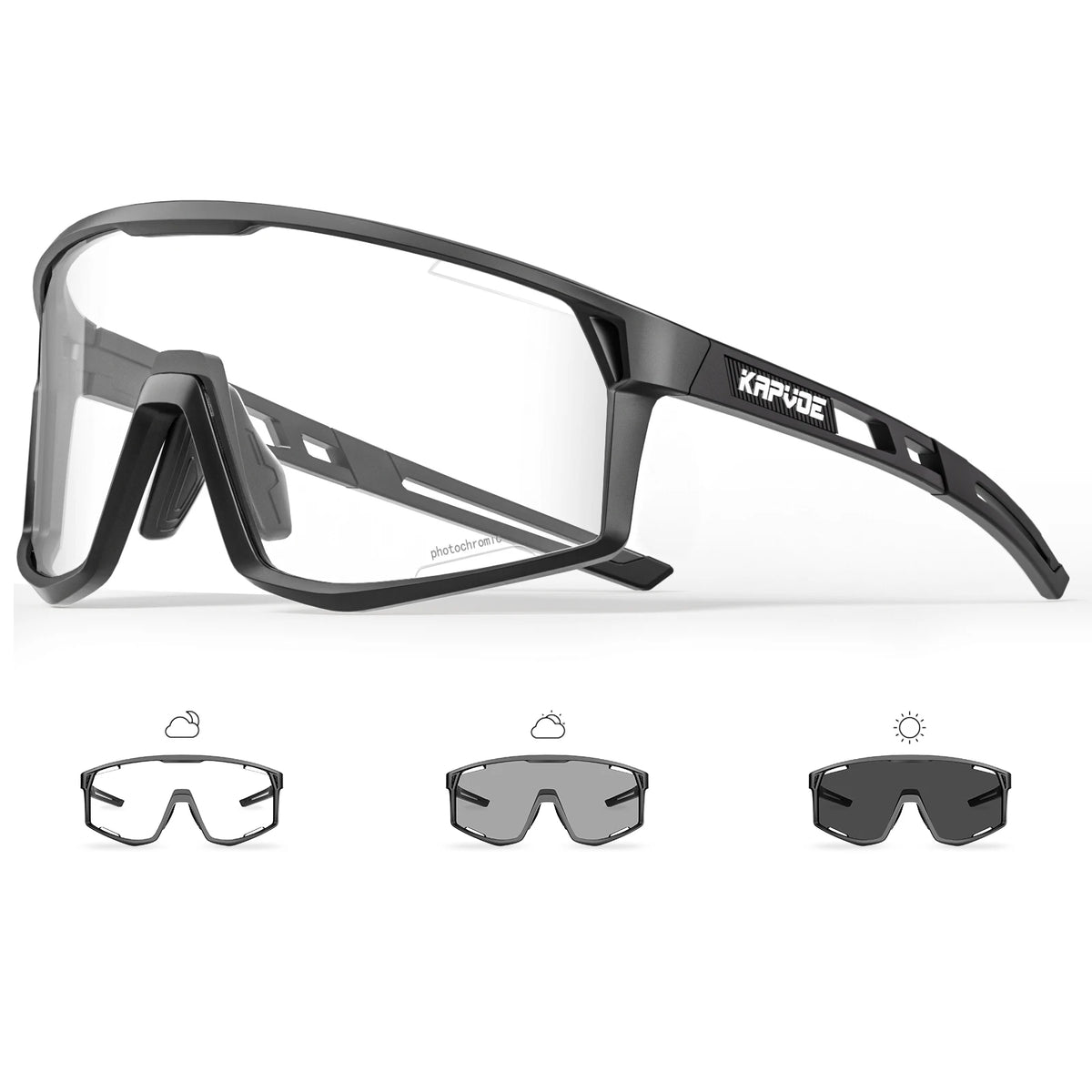 Kapvoe New Outdoor Photochromic Cycling Sunglasses Men Women MTB Glasses UV400 Bicycle Eyewear Sports Hiking Road Bike Goggles
