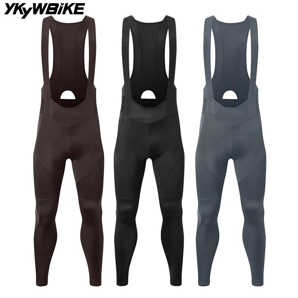 YKYWBIKE Men's Cycling Bib Long Pants Spring Autumn Long Cycling Pants Bib Road Bike Pants Bib Tights Cycling Bib Pants