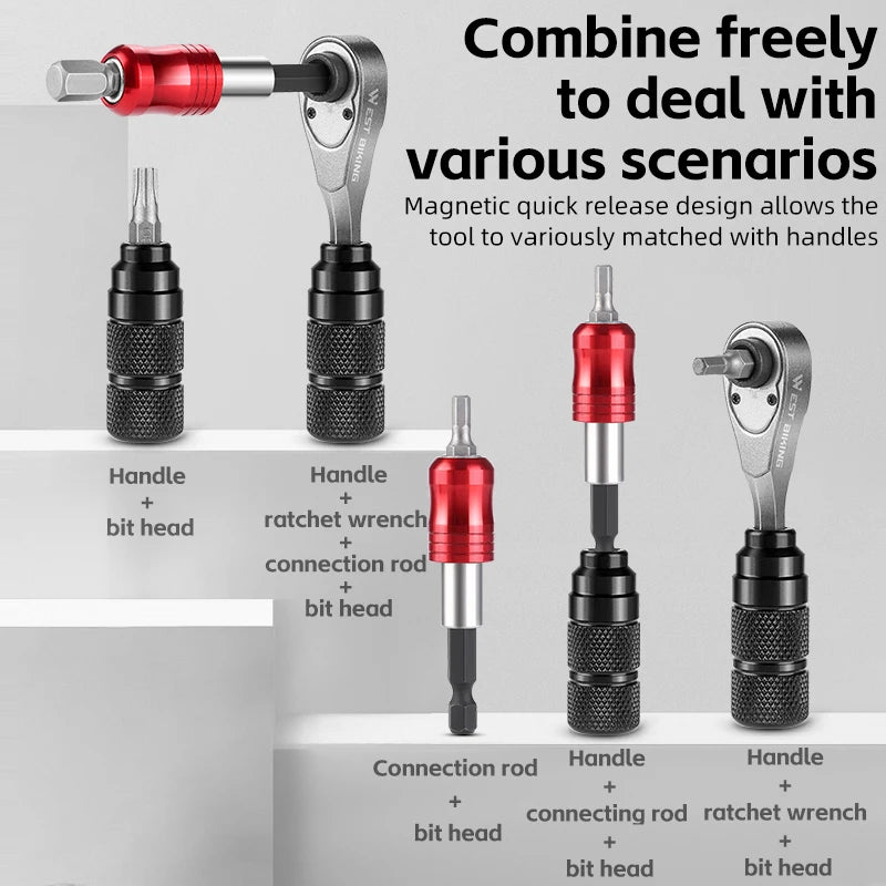 WEST BIKING Multifunctional Toolkit Portable Repair Tool Bag Ratchet Wrench Kit Tire Lever Mini Pump Tools Set Bike Accessories