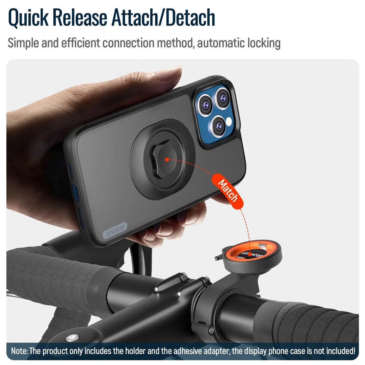 Bike Phone Holder,Motorcycle/Mountain Bike/Road Bicycle/MTB/Scooter/Electric Universal Handlebar Mount,Quick Attach/Lock/Release