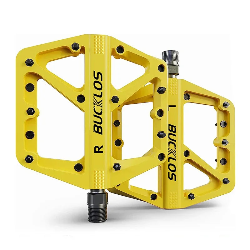 BUCKLOS Bike Pedal Ultralight Pedal Platform for Road Mountain Bike Anti-slip Nylon Sealed Bearings Flat Pedals MTB Bicycle Part