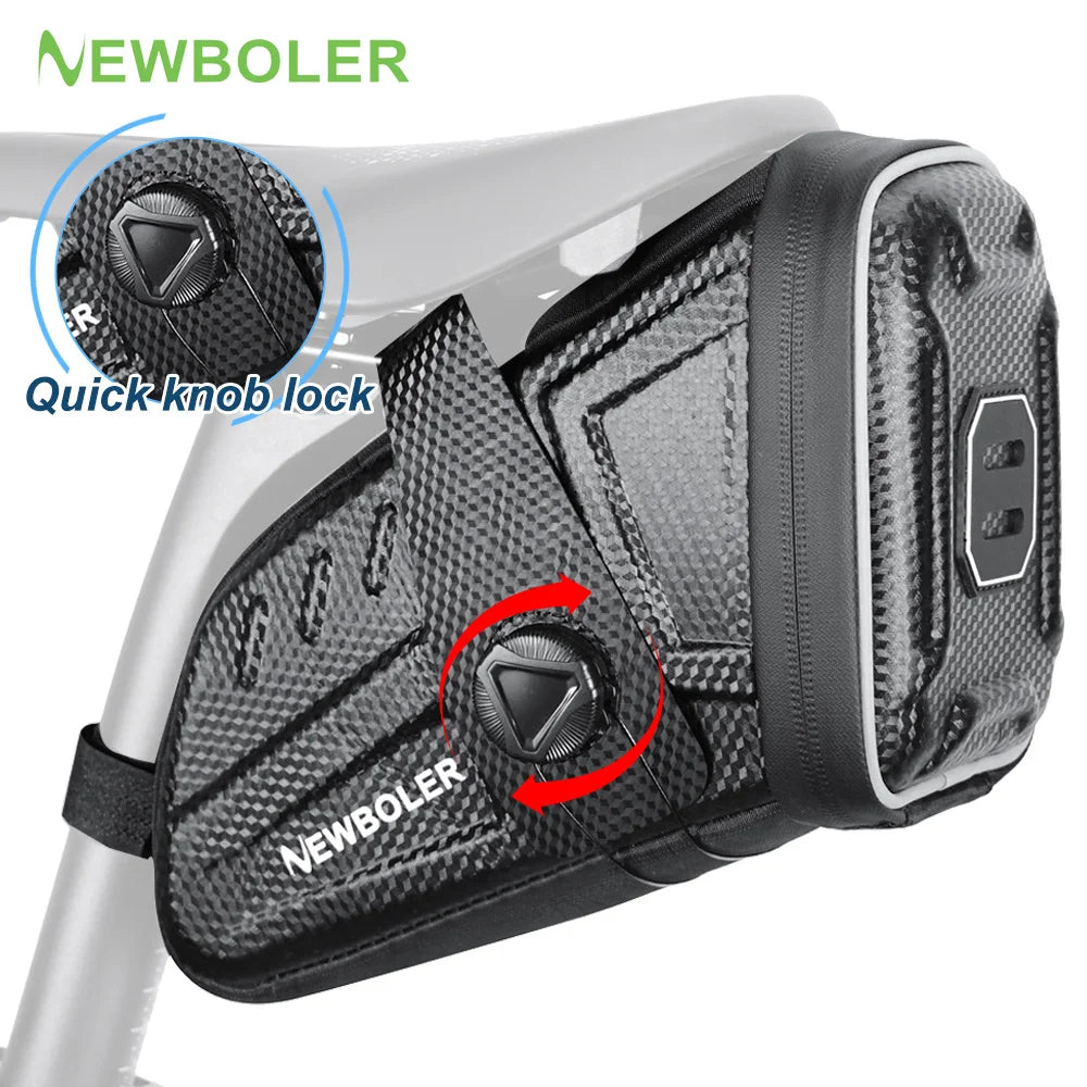 NEWBOLER Bike Saddlebags MTB Road Waterproof Bicycle Saddle Bag Reflective Striped Bicycle Tool Bag MTB Bike Bag Accessories
