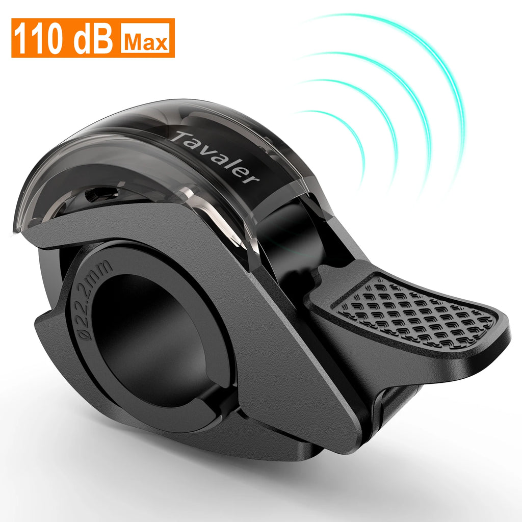 Tavaler New Upgrade Bicycle Bell 110dB Max Crisp PC Waterproof Anti-Slip Textured Safety Road Scooter MTB Outdoor Bike Accessory
