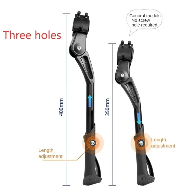 Adjustable Bike Kickstand Aluminum Alloy Side Stand for MTB Folding Electric Bike Snow Vehicles 24-29 Inch Universal Fit