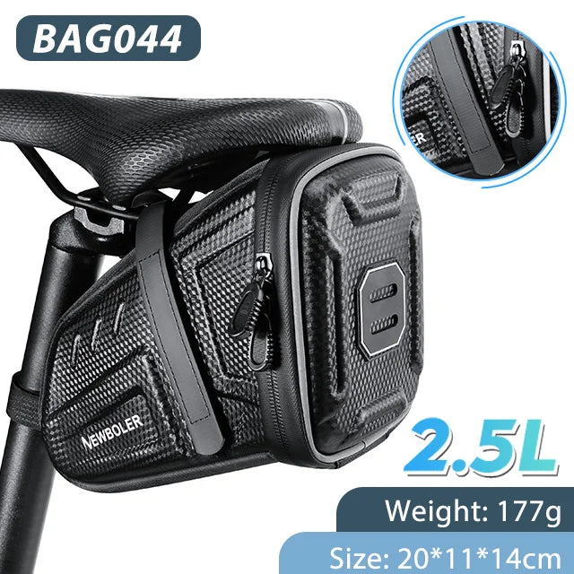NEWBOLER Bike Saddlebags MTB Road Waterproof Bicycle Saddle Bag Reflective Striped Bicycle Tool Bag MTB Bike Bag Accessories