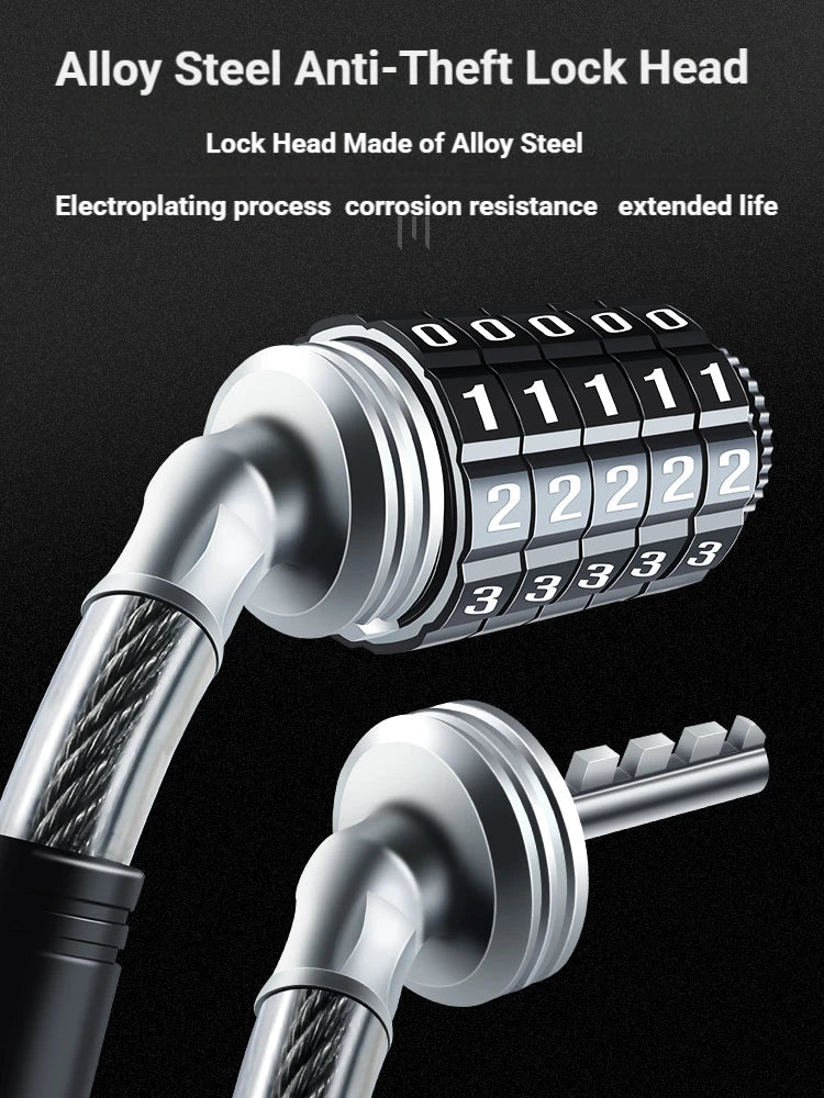 TOSUOD Bicycle Cable Lock MTB Road Bicycle Anti-Theft Four or Five Digit Password Scooter Motorcycle Accessories Bicycle Lock