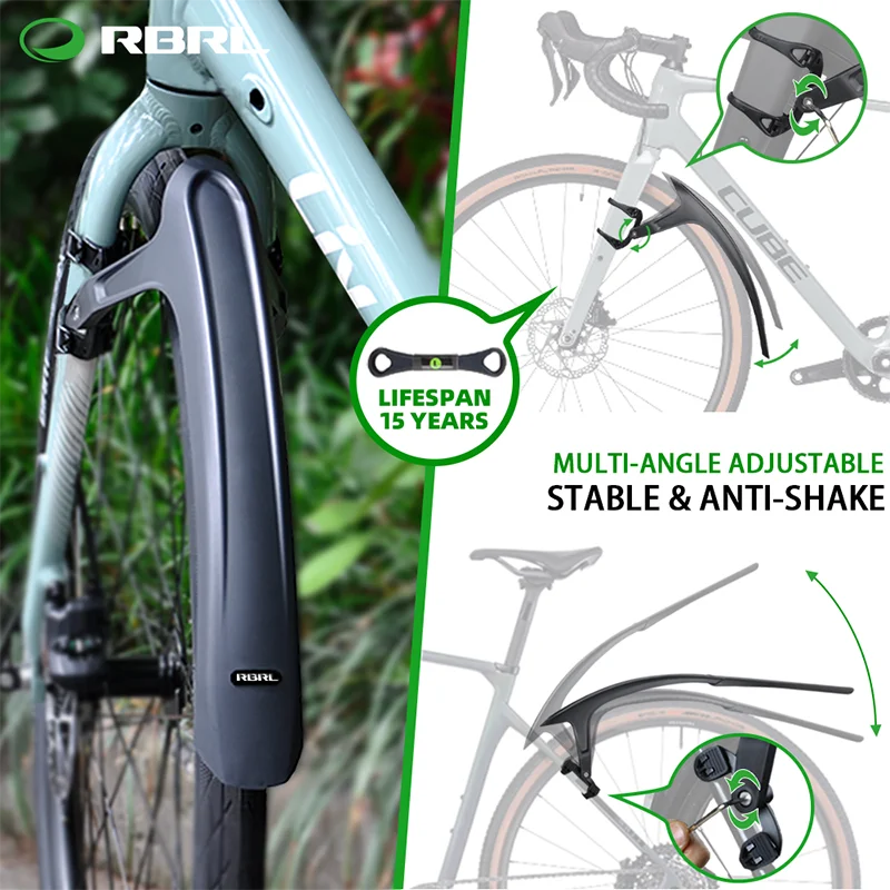 RBRL Bicycle Mudguard 700c Road Bike Fender Quick Release Gravel Bike Mudguard Strong PP Mud Proof for Bicycle Accessories