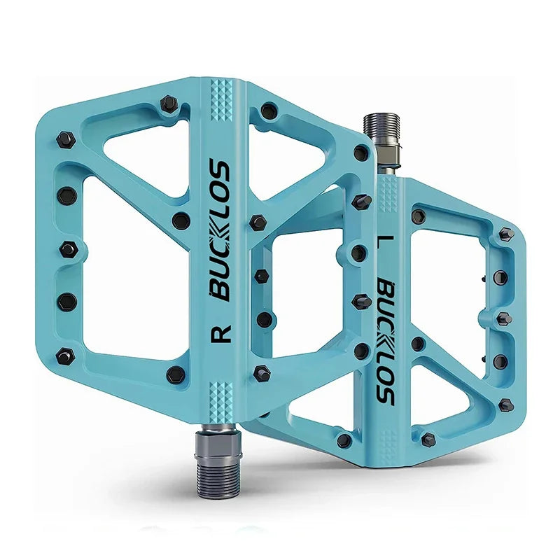 BUCKLOS Bike Pedal Ultralight Pedal Platform for Road Mountain Bike Anti-slip Nylon Sealed Bearings Flat Pedals MTB Bicycle Part