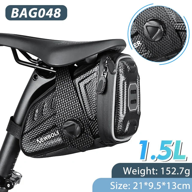 NEWBOLER Bike Saddlebags MTB Road Waterproof Bicycle Saddle Bag Reflective Striped Bicycle Tool Bag MTB Bike Bag Accessories