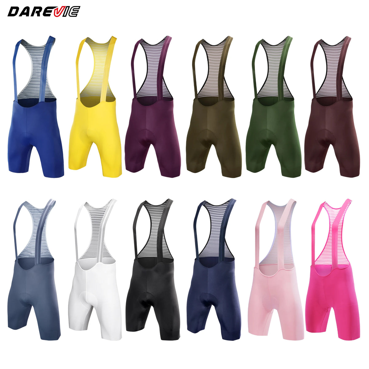 DAREVIE Men's Cycling Bretelle Seamless 2.0 PRO Level Men Cycling Shorts 6H 500KM Ride Men's Cycling Bib Shorts 4-Way Stretch