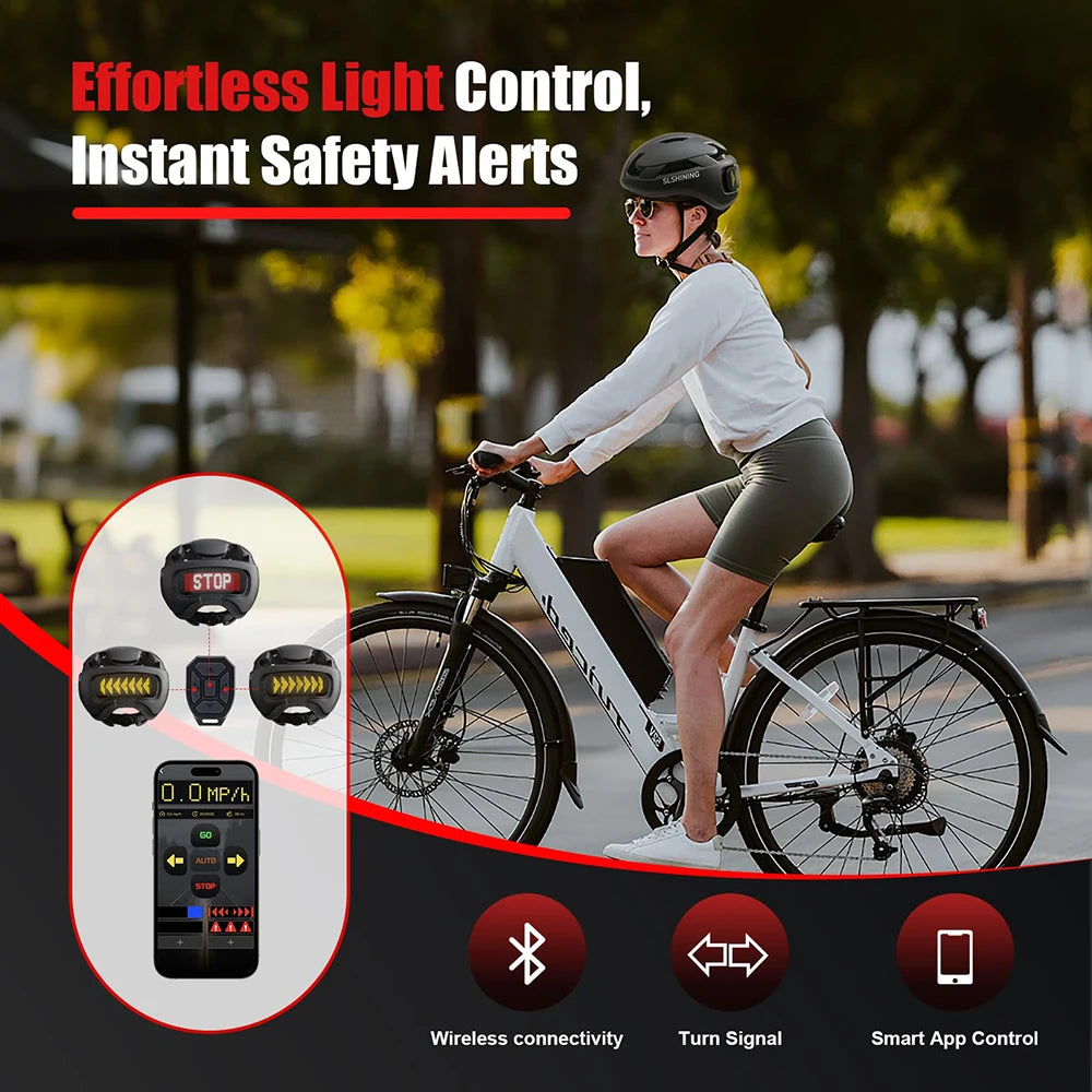 SLSHINING LED Bike Helmet with LED Display Screen Taillight Smart APP Control Bicycle Helmet Road MTB Cycling Helmets