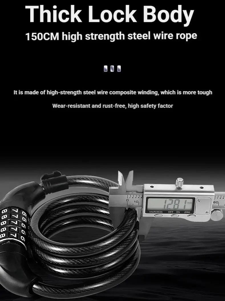 TOSUOD Bicycle Cable Lock MTB Road Bicycle Anti-Theft Four or Five Digit Password Scooter Motorcycle Accessories Bicycle Lock