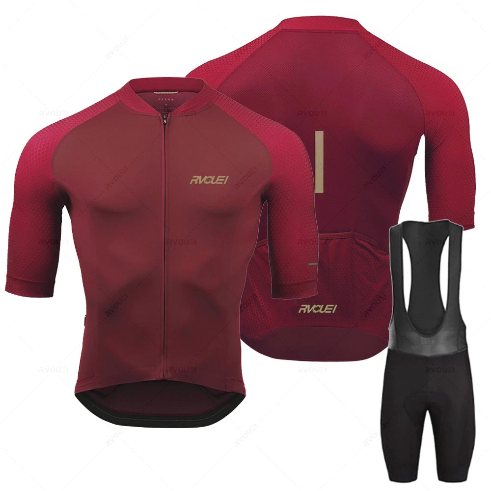 2027 Rvouei Pro Team Bicycle Clothing Men New Road Bike Wear Racing Clothes Breathable Cycling Jersey Set Ropa Ciclismo Maillot