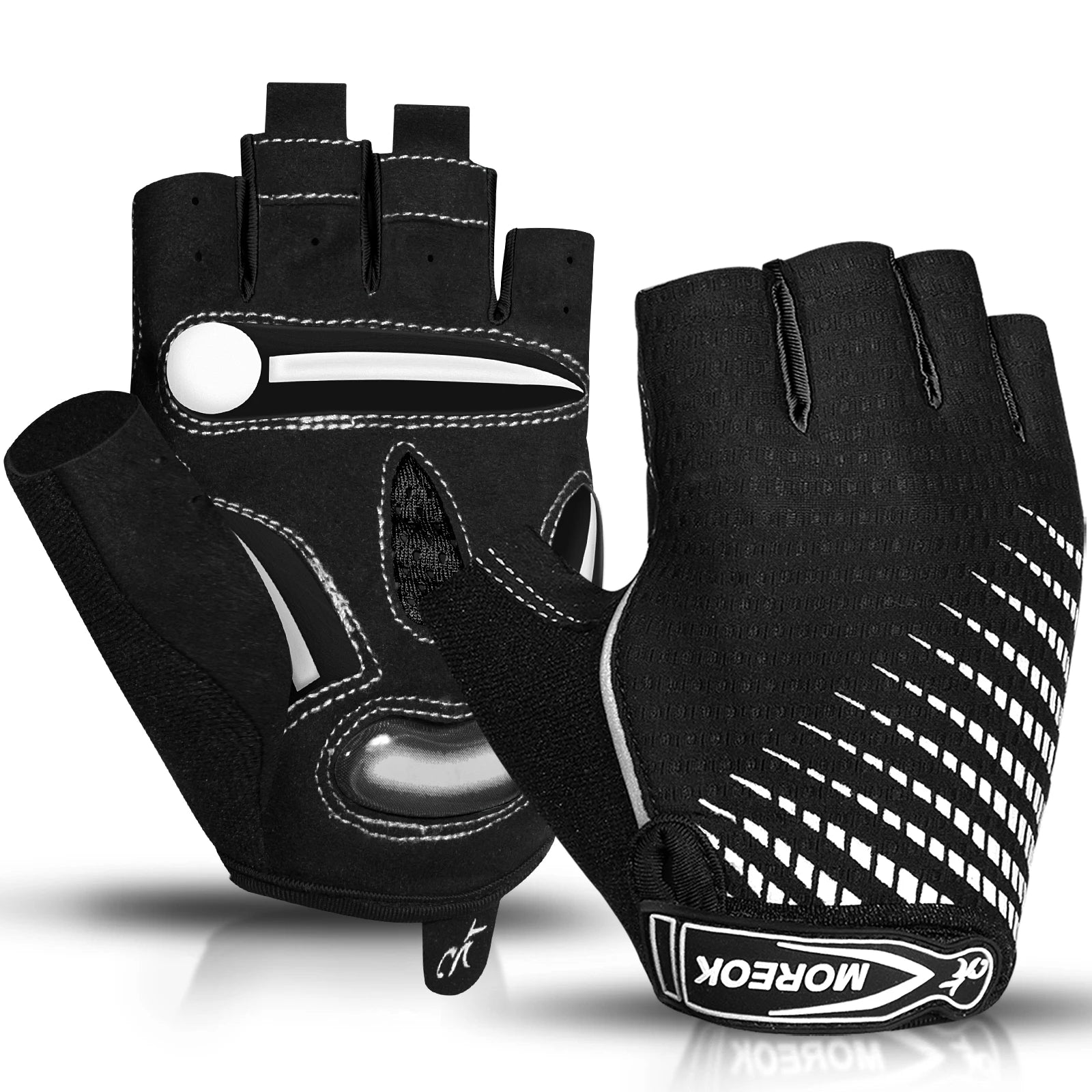 MOREOK Cycling Gloves,Breathable Bicycle Gloves,5MM Gel Pads Non-Slip Mountain Bike Gloves MTB Road Biking Gloves for Men Women