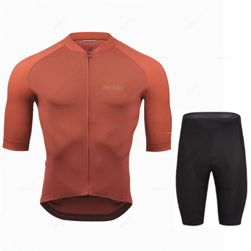 2027 Rvouei Pro Team Bicycle Clothing Men New Road Bike Wear Racing Clothes Breathable Cycling Jersey Set Ropa Ciclismo Maillot