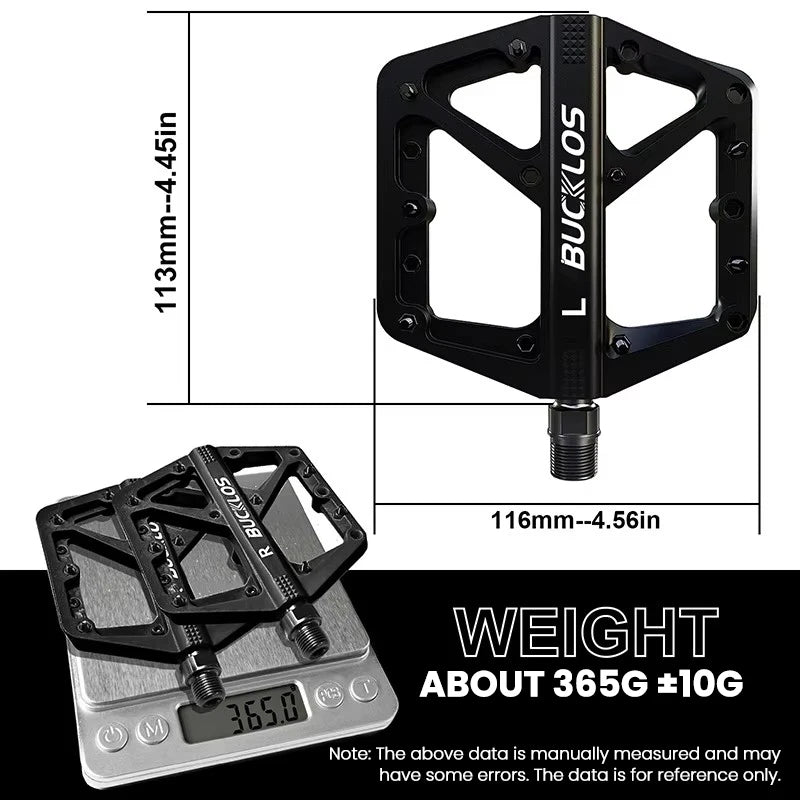 BUCKLOS Bike Pedal Ultralight Pedal Platform for Road Mountain Bike Anti-slip Nylon Sealed Bearings Flat Pedals MTB Bicycle Part