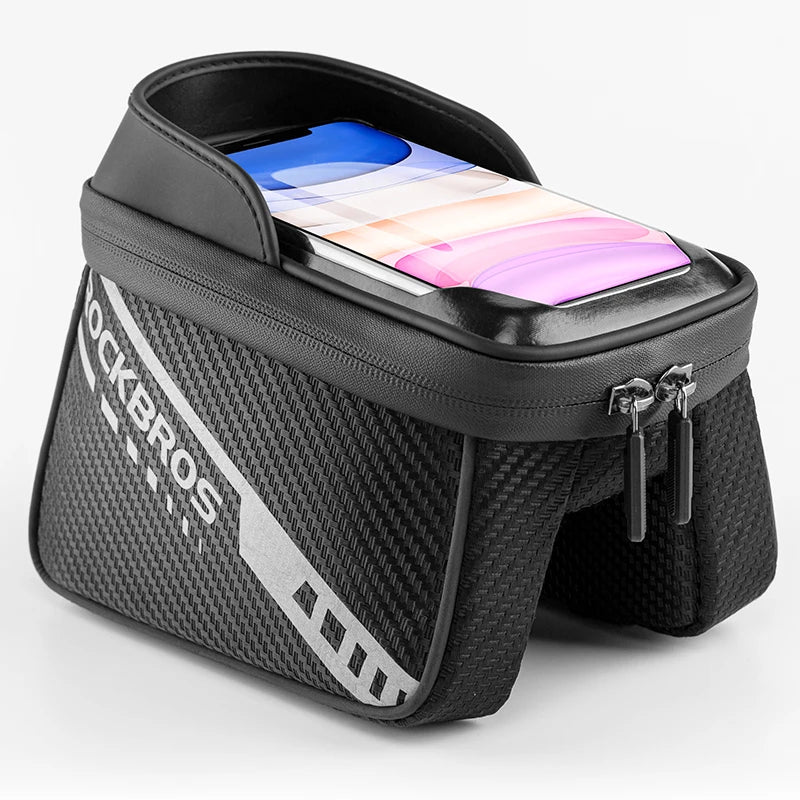 ROCKBROS Touchscreen-Friendly Cycling Gear Accessories Bicycle Top Tube Bag Reflective Reflective Version MTB Saddle Bag